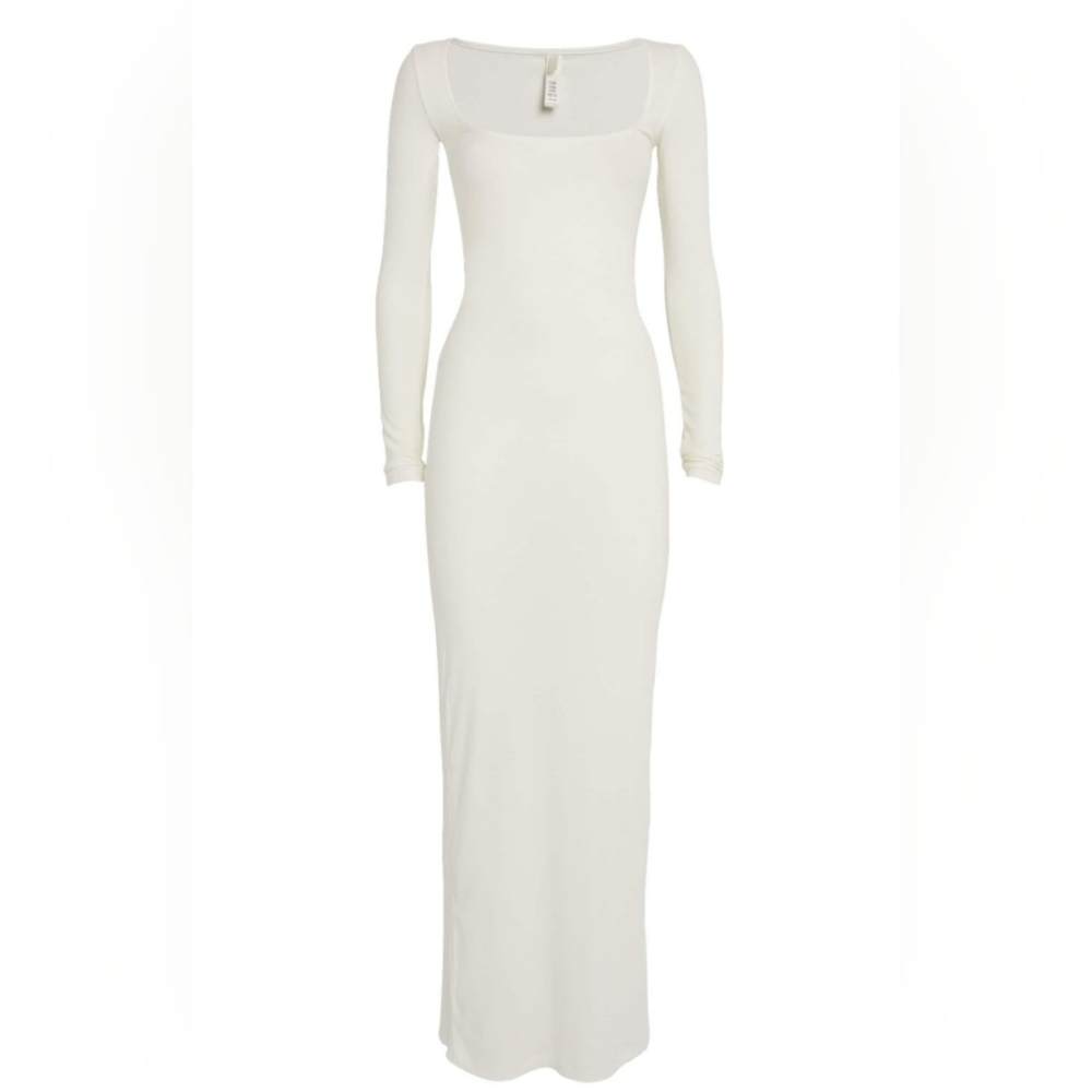 SKIMS Soft Lounge‎ Ribbed Maxi Dress Marble Size SMALL